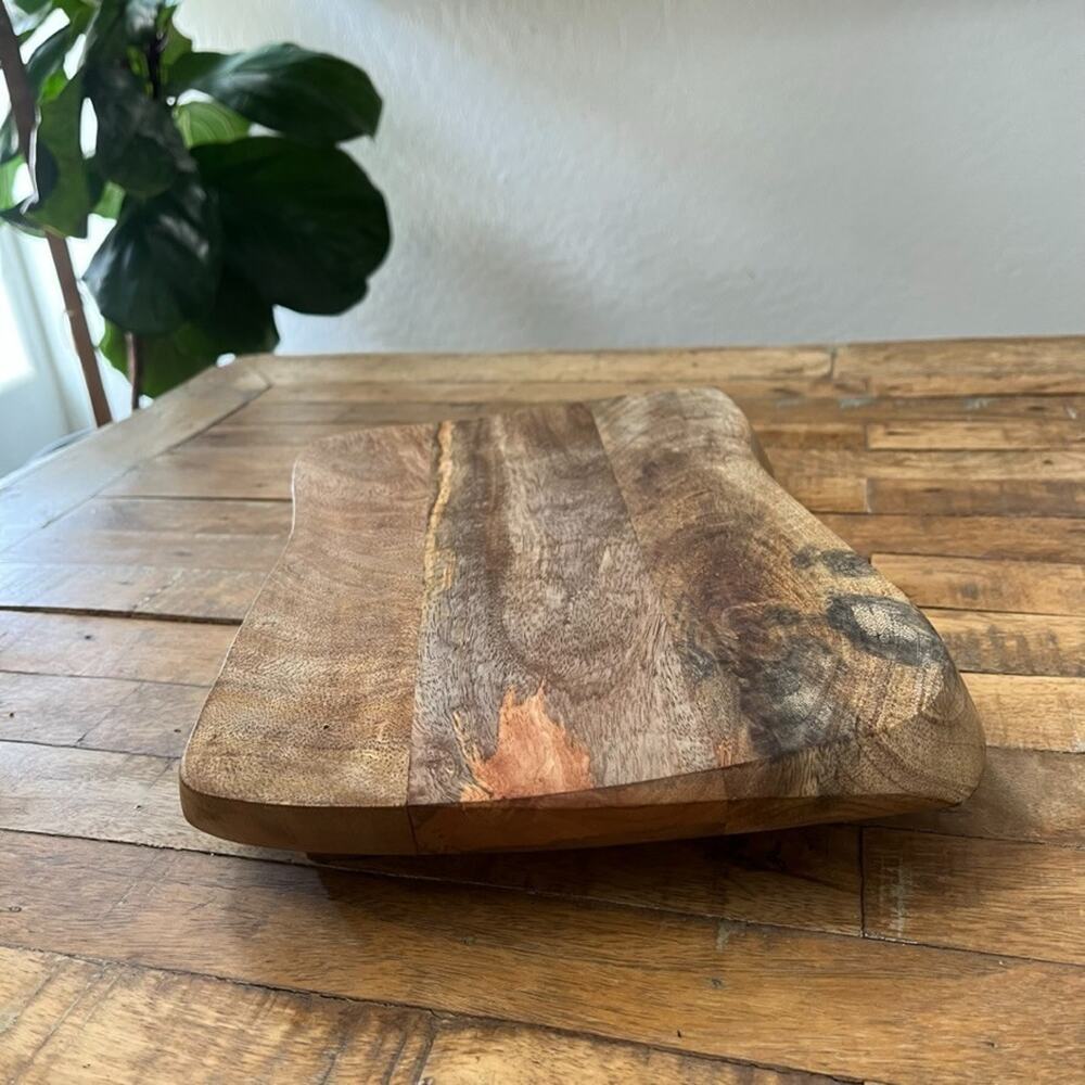 Mango Wood Serving Tray Raiser Footed 13" - Picture 5 of 10